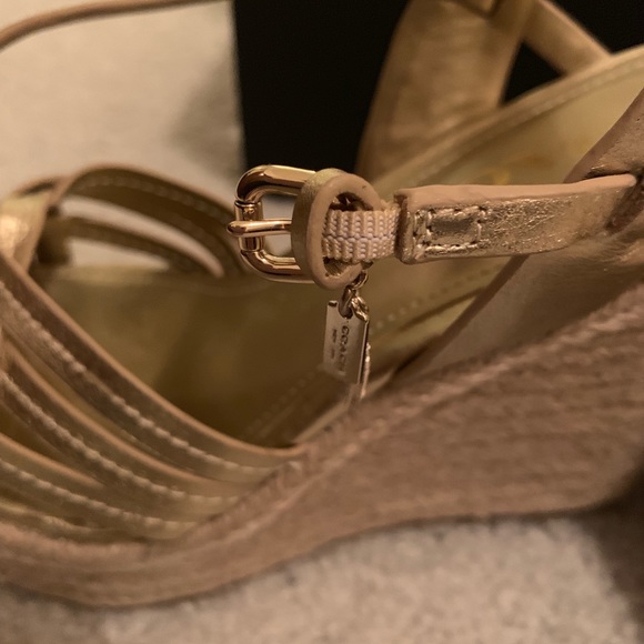 COACH gold wedge sandals !! - Picture 6 of 8